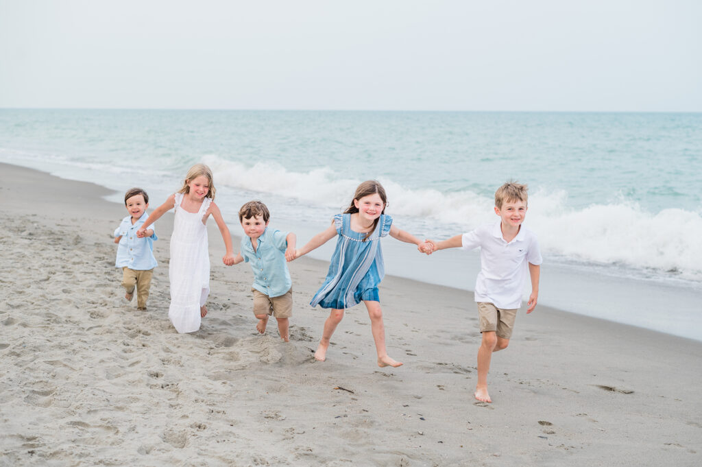 Cousins playing on Sea Island Beach