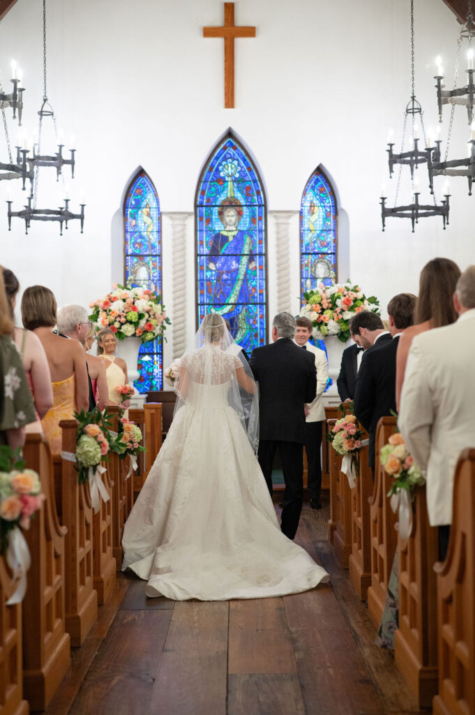 A Sea Island wedding ceremony at the Cloister Chapel.