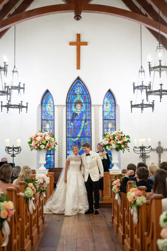 A Sea Island wedding ceremony at the Cloister Chapel.